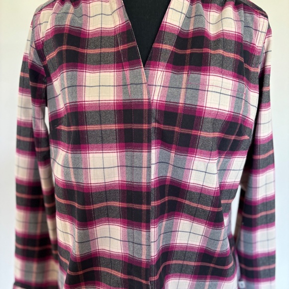 Royal Robbins Women's Plaid Button Down Shirt - Pink and Black - Picture 2 of 10